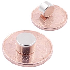 Brudazon 10 Mini Disc Magnets 8 x 5 mm N52 Strongest Level Neodymium Magnets Ultra Strong Power Magnet for Model Making, Photo, Whiteboard, Notice Board, Fridge, Crafts, Magnetic Disc Extra Strong