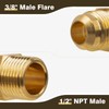 JUWO 3/8" Flare x 1/2" NPT Male Brass Tube Fitting
