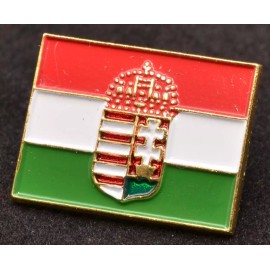 HUNGARY Hungarian Flag Country Metal Lapel Pin Coat of Arms