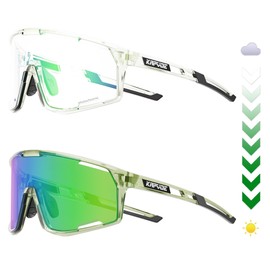 KAPVOE Photochromatic Self-Tone Cycling Glasses for Men Women Clear Sports Sunglasses TR90 Frame Sports Cycling MTB Cycling Glasses UV400 Protection Sports Glasses for Running Driving Baseball