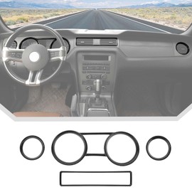 JeCar 4pcs for Mustang Carbon Fiber Interior Dash Vent Cover Trim Kit Fit for 2010-2014 Ford Mustang Interior Accessories