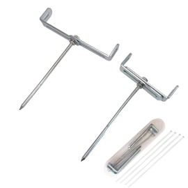 2pcs Premium Adjustable Gutter Downspout Extensions U Bracket, Heavy-Duty Galvanized Iron, Suitable for 2x3 & 3x4 Inches, Gutter Guards Holder, Rust-Proof Anchor for Pipe Support (Silvery)
