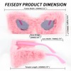 FEISEDY Women Plush Fuzzy Cat Eye Sunglasses Punk Soft Velvet