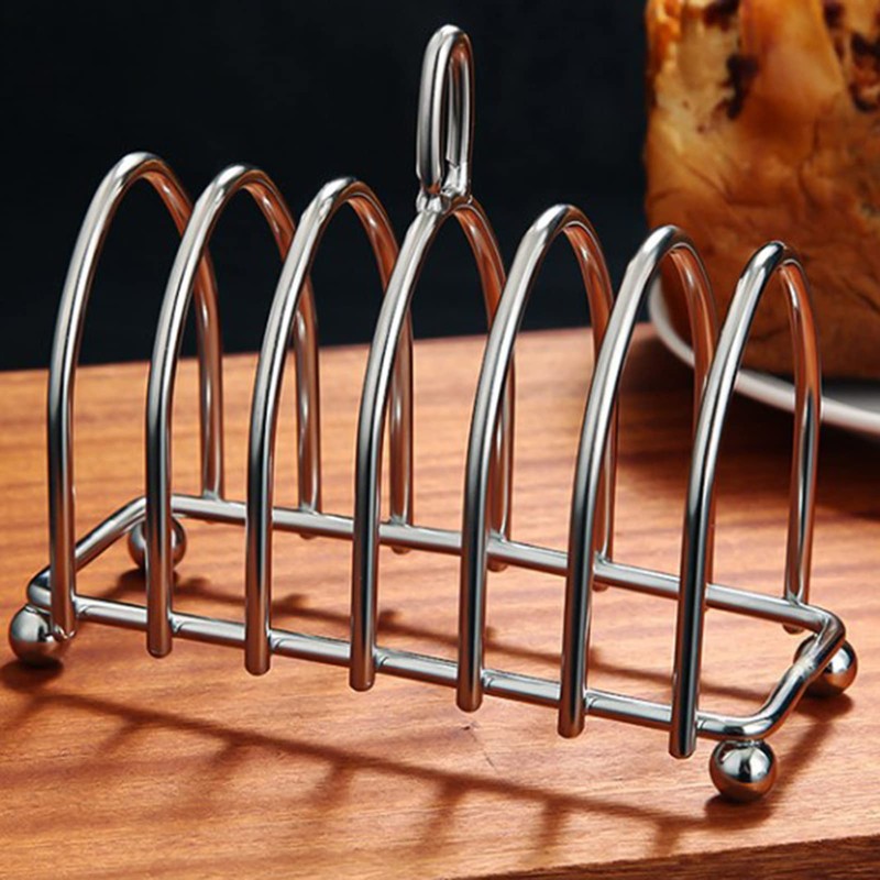 Toast Rack Stand Holder, 6 Slice Stainless Steel Toast Rack