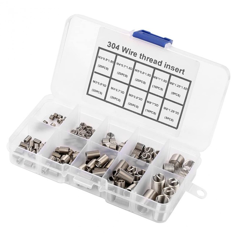 WANGCL 150PCS Threaded Inserts Helicoil kit Stainless Thread Repair Kits
