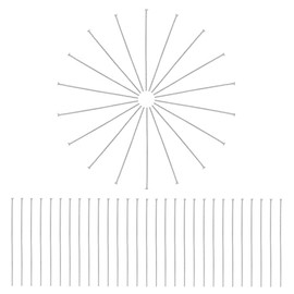 PH PandaHall- Alfileres de Cabeza Plana, 600 Piezas, 50 mm, Acero Inoxidable 304, alfileres de Cabeza Plana, alfileres de Metal para fabricación de Joyas, 0,7 mm (Calibre 21)