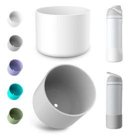 Airboat 2PCS Silicone Water Bottle Boot for Owala 24oz, Protective Bottom Bumper Anti-Slip Sleeve for FreeSip, Twist, and Flip Stainless Steel Bottles, Dishwasher Safe and BPA Free