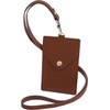RafiCaro Vertical ID Card Holder, Genuine Leather, Italian Leather, Neck