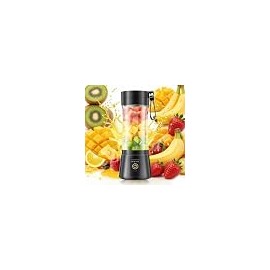 Portable Personal Blender, Cordless USB Rechargeable Mini Smoothie Maker with 6 Blades for Travel, Office, Gym and Camping