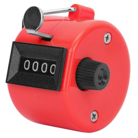 Hilitand Berm Manual Tally Counter Plastic Knob with 4 Positions and Hook, Mechanical Table Counter Can Be Erased (Red)