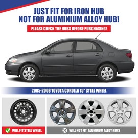 NIXON OFFROAD 15 Inch Hubcaps for Toyota Corolla 2005-2008 [Only Fit Steel Wheel] Wheel Rim Cover (Set of 4) PP Hub Caps Replacement for Car (15 Inch, Lacquer, 5108ZStyle)