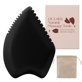 THLHKD Gua Sha Facial Tool: Black Jade Stone Face Gua-Sha Tools, Natural Bian Stones Full Body Massage Tool for Neck/Shoulder/Back/Leg