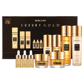 Bergamo Real 24K Gold 9-piece Basic Cosmetics Set Gold Collagen / 베르가모 리얼 24K 골드 9종 기초화장품세트 골드 콜라겐