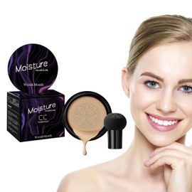 LKOER Base de Maquillaje Air Cushion CC Cream Mushroomhead | Base de Maquillaje hidratante BB Cream Cobertura Total | Crema CC para Pieles maduras, aclara el Control de Aceite de Larga duración e