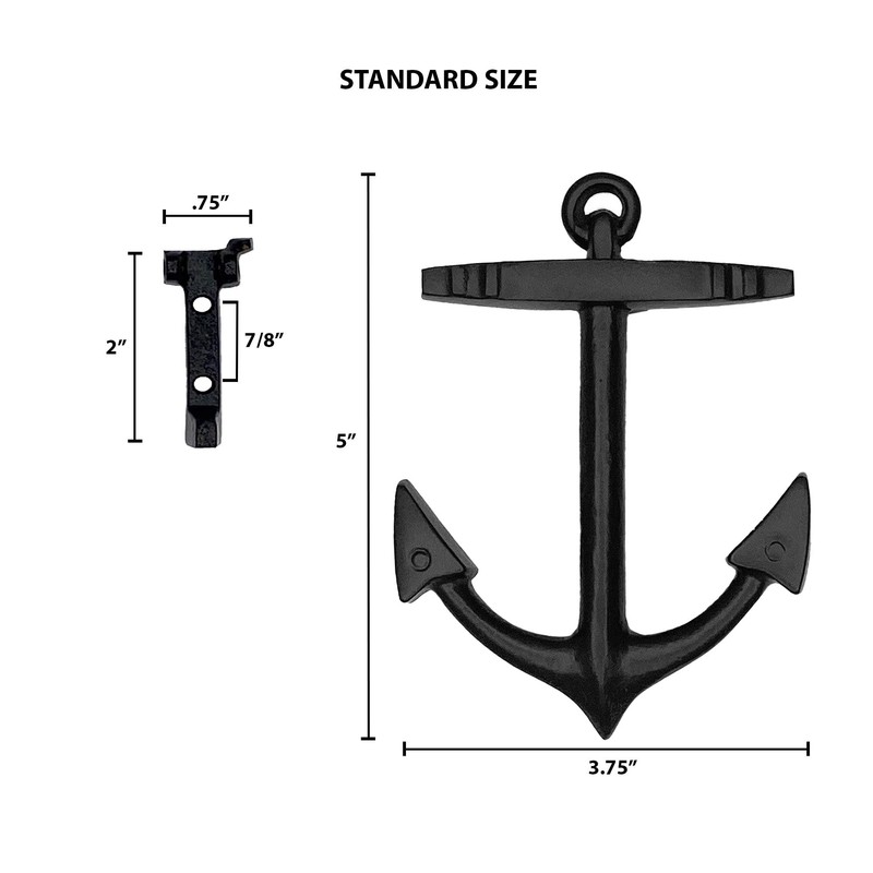Anchor Door Knocker - Matte Black (Standard Size)