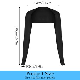 Grevosea 2 Pack Cooling Shawl Arm Sleeves UV Protection Sun Sleeves Sun Protection Arm Sleeve with Finger Hole for Women (black)