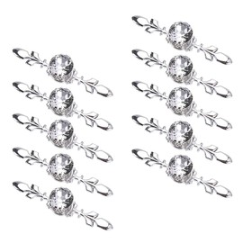 BSTKEY 10 Pack Crystal Drawer Knobs with Silver Plate - Diamond Shape Cabinet Drawer Knob Drawer Pull Handle Cupboard Wardrobe Drawer Pull Handle Furniture Knobs with Screws (170mm)