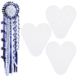 Quzzil 3 Pcs Heavy Duty Homecoming Mum Supplies 13.8 Inch Heart Style Mum Paper Backers Large Cardboard Disc for Homecoming Week Party Decorations