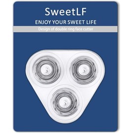 Sweetlf Replacement Heads for Men's Shaver Sweetlf Sws7105 Pack of 3 - Silver