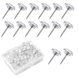 200Pcs Clear Thumb Tacks, Drawing Pins for Cork, Notice and Bulletin Boards Map Pins for School and Office Use(Storage Box)