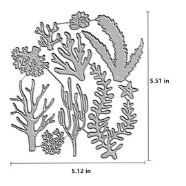 Ocean Seaweed Coral Cutting Dies,Sea Starfish Conch Die Cuts Metal Embossing Stencils Template Mould for Card Scrapbooking and DIY Craft Album Paper Card Decor