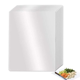 WADY 7Pcs Frosted Clear Flexible Kitchen Cutting Board,17.5 x 12 in Flexible Clear Cutting Mats,Plastic Cutting Board Set for Kitchens, refrigerators, cabinets, and picnics