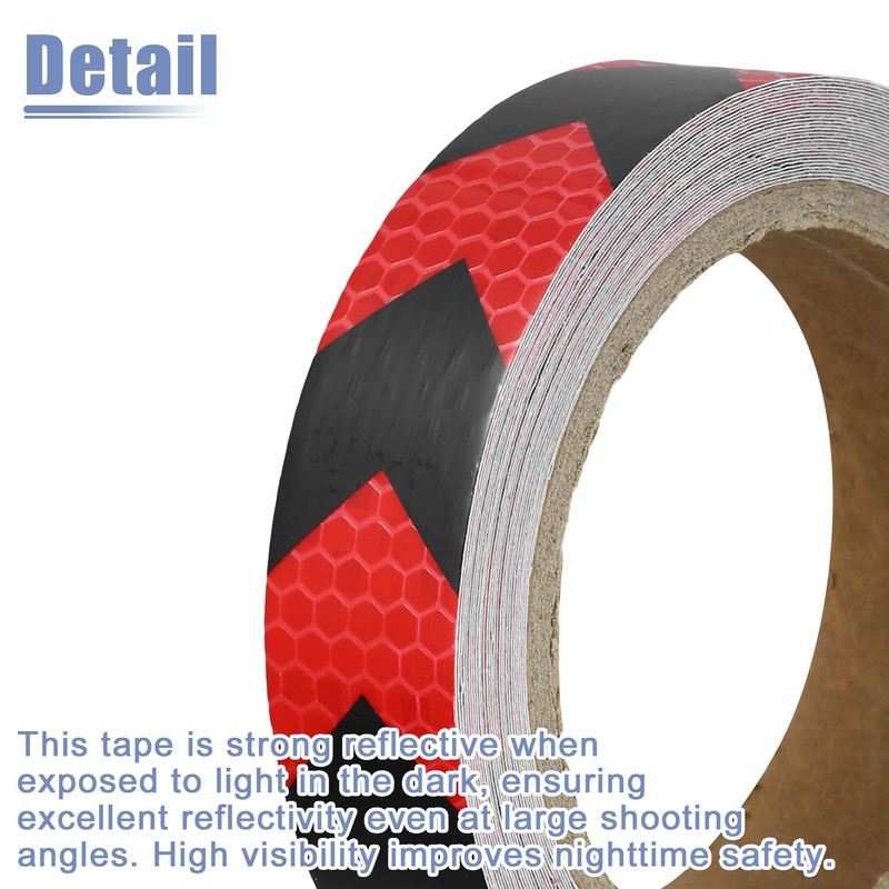 ACROPIX Universal 2.5cmx9m Red and Black Arrow Car Reflective Sticker