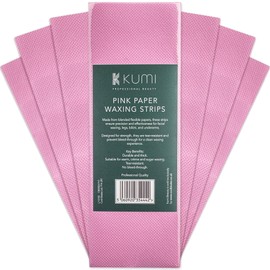 Kumi Pink Paper Wax Strips - Pack of 200 - Professional Waxing Strips, Perfect for Soft Crème & Sugar Wax, Precision Coverage for Facial Waxing, Legs, Bikini & Underarms, Tear-Resistant
