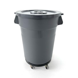 32 Gallon Outdoor Trash Can with Lid and Wheel, Sturdy Handle Rolling Trash Can for Outdoor, Garage, Backyard and Patio