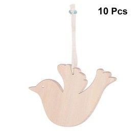 Vosarea 10pcs Wooden Bird Hanging Ornaments Christmas Tree Decoration DIY Crafts Bird Hanging Decoration for Christmas Wedding Door Window Home
