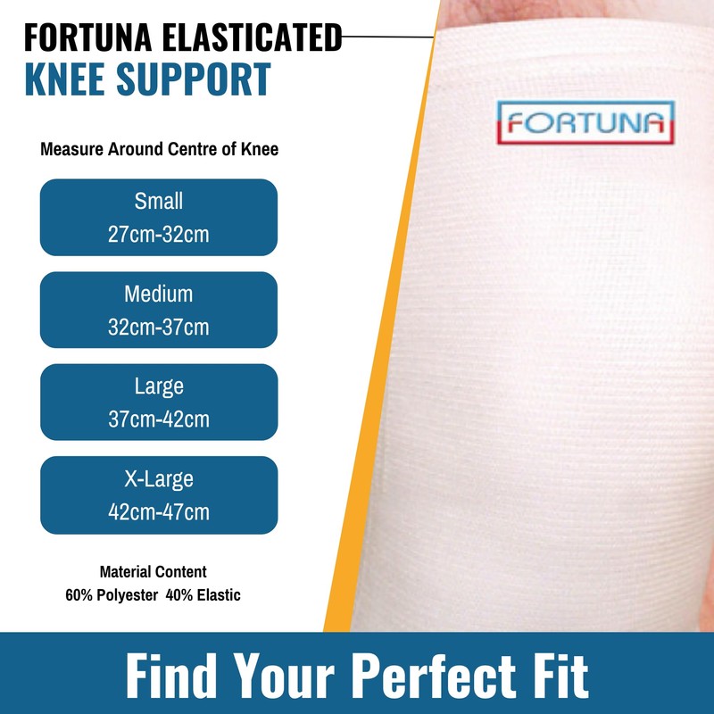 Fortuna Elasticated Knee Support Brace – Compression Sleeve for Arthritis,