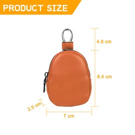 CGEAMDY PU Zip Car Key, Car Key Fob Bag Protection, Leather Car Key Cover, Car Key Case Holder, Small Car Key Protective Case Zip (Brown)