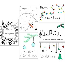 PapierFreunde 6 x Christmas Cards Folding Cards Set C6 Including Envelopes Merry Christmas as Homemade