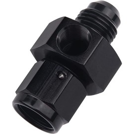 Baceyong Black Aluminium Alloy Fuel Pressure Cut, An6/AN8/AN10 Male to -6/-8/-10 Female with 1/8 Inch NPT Gauge/Gage Connector