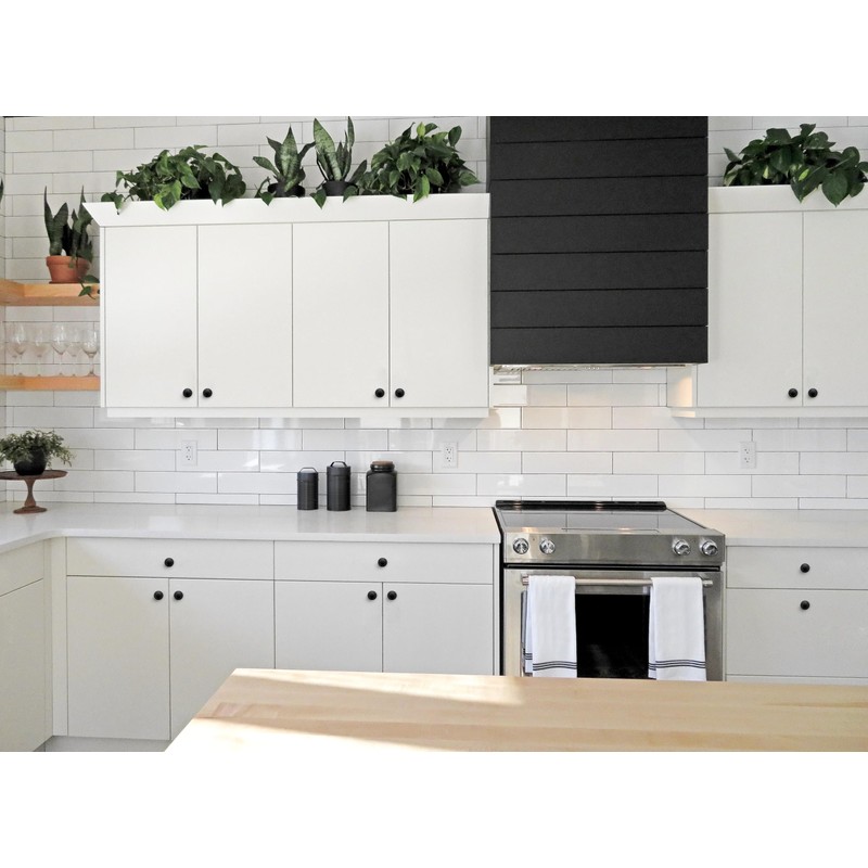 Ravinte 30 Pack 1-1/4 inch Matte Black Zinc Euro-Style Cabinet