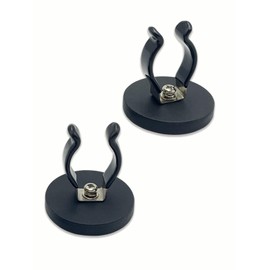 FYWZ Universal Magnetic Clips, Magnetic Garage Tool Holder Magnets Flexible Clamps for Holding Flashlight Broom Mop for Laundry Kitchen Bathroom Utility Room Garage Shed Garden Tool Storage -2 Pack