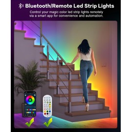 Tenmiro RGB Smart IC LED Strip Lights, DIY Rainbow Multicolor Music Sync Light Strips Color Changing Strip Lighting，LED Lights for Bedroom Ceiling Christmas Hallowmas Party Gaming Decor 100FT