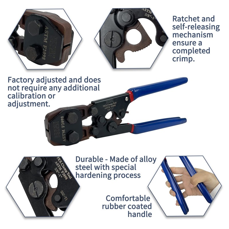 Sutekus PEX Cinch Tool Set For 3/8" to 1" Clamps