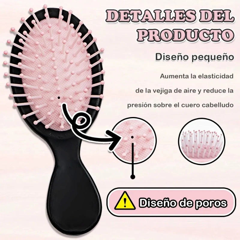 10 Mini Cepillos Peines Cabello De Peluquer Para Desenredar