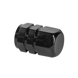 Auto Dynasty Universal Hexagon Style Aluminum Tire Rim Valve Air Port Dust Cover Stem Caps, Pack of 4, Black