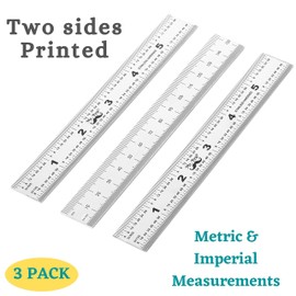 Mr. Pen- Machinist Ruler, 3 Pack, Metric, Precision, Stainless Steel, 6 inch