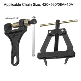 sourcing map Chain Tools Kit Fit #420-#530 /08A-10A Holder Puller&Breaker Cutter for Bicycle,Motorcycle Chains (Carbon Steel)