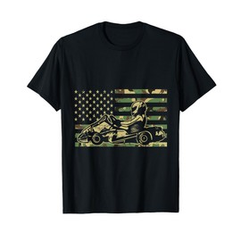 Camouflage Us Flag Go Kart Go-Kart Racing T-Shirt
