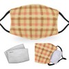 Beige Tartan - Reusable Adult Face Masks - 2 Filters