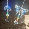 Window Hanging Suncatcher with Crystal Blue Butterfly Garden Decoration (Butterfly