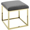 Modway Anticipate Velvet Upholstered Modern Ottoman With Stainless Steel Frame