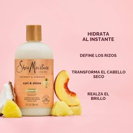 Shampoo para cabello rizado de karité Humedad Hibiscus de coco, 13 onzas