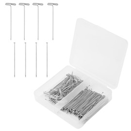 350pcs Fine Straight Pins & T Pins, 1.4in Flat Head Pins & 1.5in Wig T Pins Metal Dressmaker Pins Blocking Pins Jewelry Making Pins for Earring Pendant Jewelry Making Crafts Sewing