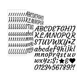 Llewyn 730 Pieces 10 Sheets Letter Stickers,Self Adhesive Waterproof Mailbox Numbers Stickers,Alphabet Decals for DIY,Bulletin Board,Window,Door,Sign,Bike,Car,Laptop,Scrapbook (Black, 1 Inch)