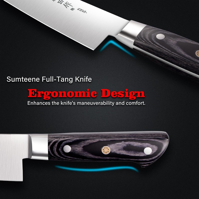 Japanese Chef Knife 9.5 inches, Professional Sushi Knife with Pakkawood